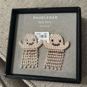 New Baublebar Boo Hoo Don’t Cry Ghost 👻 Statement Earrings Perfect Halloween